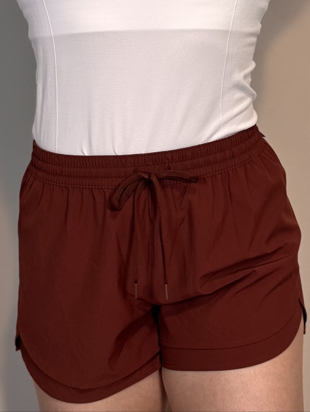 CALIA Step-up Running Shorts Womens Relaxed Fit - Red Brown, Size XS
